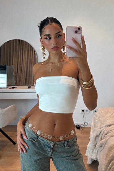 keisy Silver Waist Chain with Ring Detail