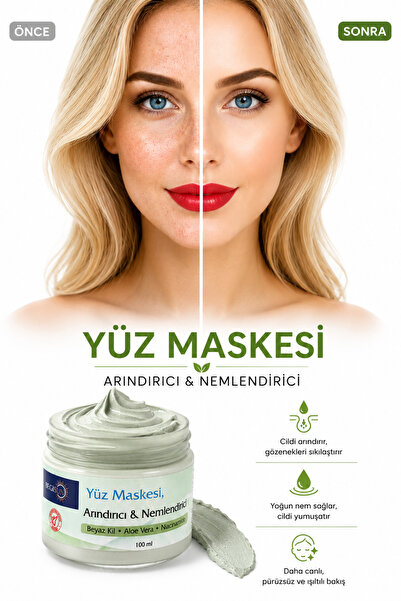 BEGISUN Yüz Maskesi | Detoks Etkili | Aloe Vera Niacinamide Leke Karşıtı 100 ml