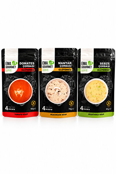 Ema Gourmet Love Glutensiz Çorba Çeşit Paketi (domates, mantar, sebze)