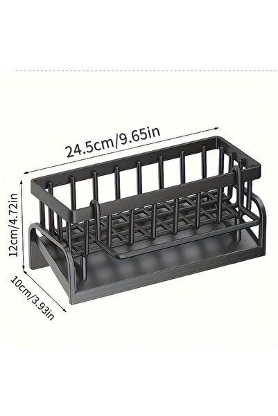 Choice Black 1 Set Durable Sponge Drain Rack Dish Box Kitchen Organizer with ...