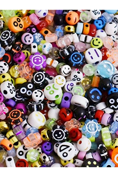 Choice 100pcs Random style color 7-10mmSmiley beads of various shapes and col...
