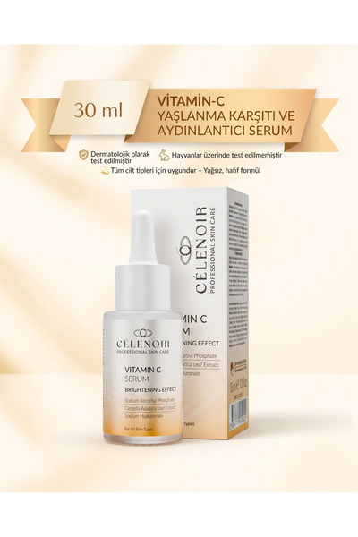 Aydınlatıcı ve Leke Karşıtı C Vitamini Serumu, Nemlendirici,Cilt Tonu Eşitleyici, Yenileyici ve Yatıştırıcı Cilt Bakım Serumu