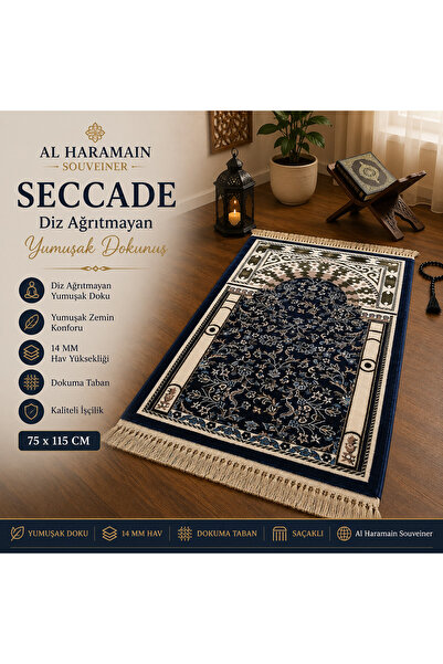 AL HARAMAIN SOUVENIR 002_Lacivert-14 mm /2200 Gr yumuşak Sık Dokuma Ravza Sec...