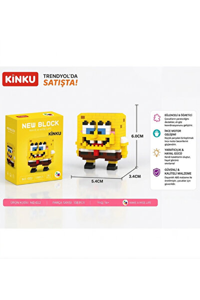 KİNKU Sünger Bob 3d Yapboz sünger Bob New Block