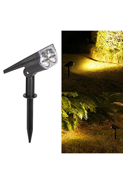 Choice أضواء كاشفة تعمل بالطاقة الشمسية بإضاءة دافئة (2 LED) مع حامل أرضي/جدا...