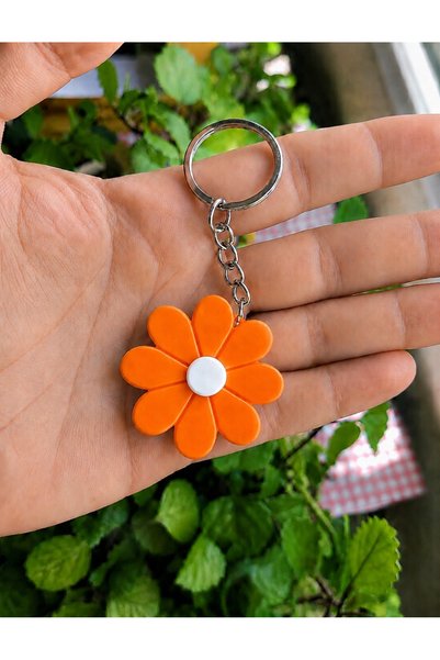 Generic Brand Daisy Keychain – Minimal Floral Design 3D Printing Cute Charm Accessory