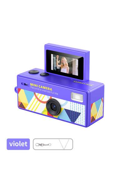 Choice1 NO Card Violet Ourlife Digital Camera 180° Flip Screen Selfile Keycha...