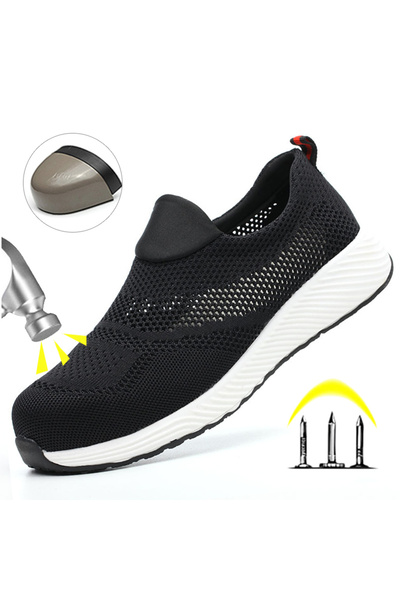 Choice 42 YT682-Black Steel Toe Anti-Puncture Men's Safety Shoes Summer Light...