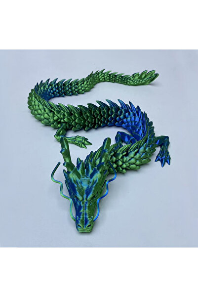 Choice 60CM shiny blue green 60cm 3D Printing Dragon Toy Chinese Dragon Rotat...