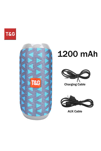 Choice3 Sky Blue Bluetooth Speaker T&G TG117 Portable TWS Sound Box Waterproo...