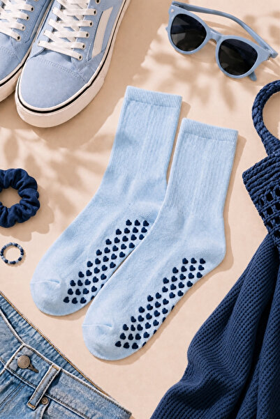 Dore Original Unisex Premium Bamboo Non-Slip Sole Socks with Heart Pattern on...