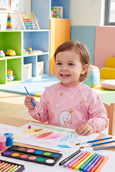 SeaPup Long Sleeve Wearable 3-8 Years Old Swan Pattern Painting Event Activit...
