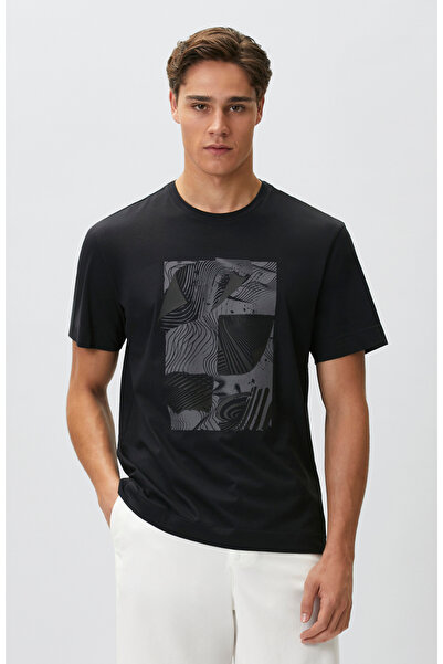 Network Lacivert Enjeksiyon Baskılı T-shirt