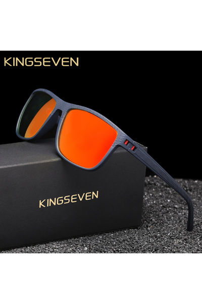 Choice نظارات شمسية رياضية عصرية مستقطبة من KINGSEVEN باللون الأزرق الداكن وا...