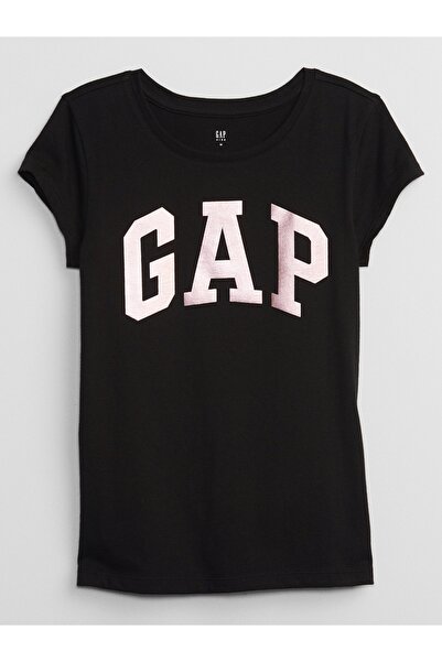 GAP Kız Çocuk Siyah Gap Logo T-Shirt