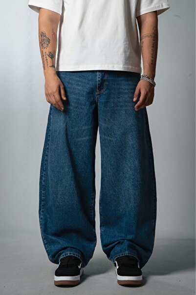 GRJ denim Heritage Blue Wide Leg Super Baggy Blue Men's Jean Pants