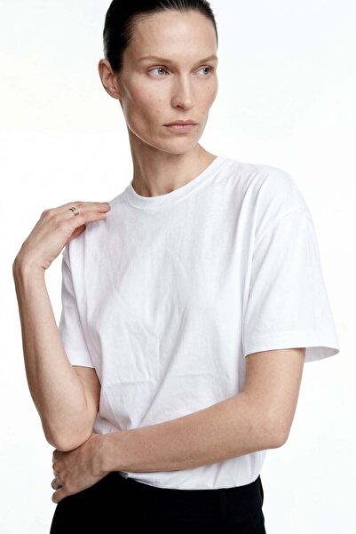 HAKKE Tricou simplu oversize din jerseu