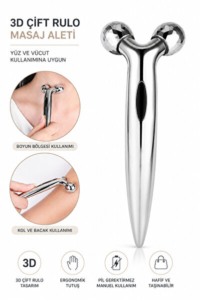 Soillium Body Massager 3 Boyutlu Cilt Sıkılaştırıcı Masaj Aleti 3D Rulo Masaj...