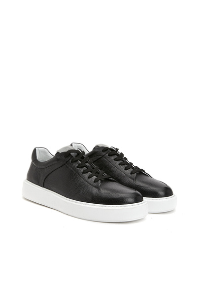 Network Siyah Erkek Deri Sneaker