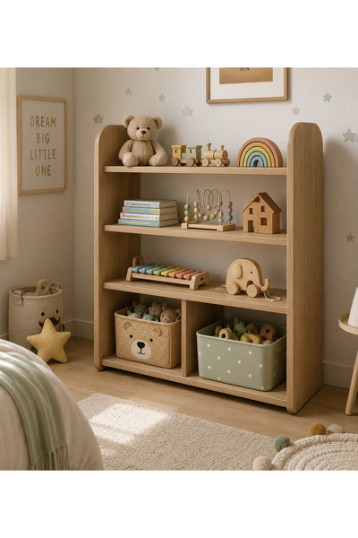 HEPSİMONTE Montessori - Oval Kenarlı - Oyuncak Dolabı