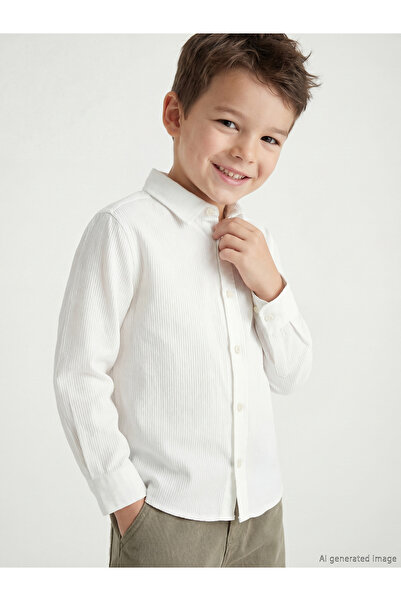 LC Waikiki Nevavm Striped Boy's Shirt with Difference