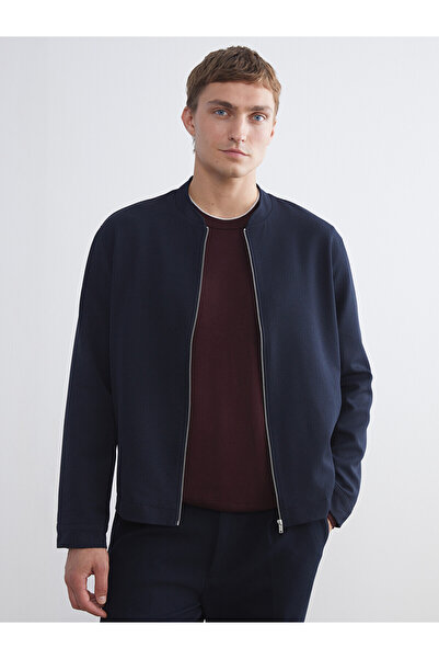 LC Waikiki Southblue Navy Blue College Collar Bomber Men's Jacket