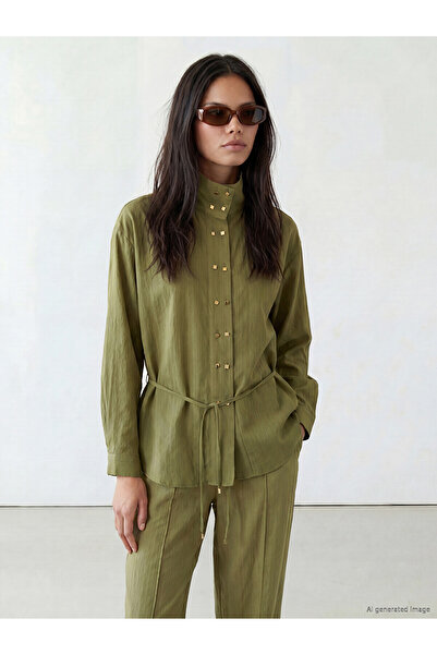 LC Waikiki Two Mt Shop Quality Women's Modal Blend Shirt with Belted Waist