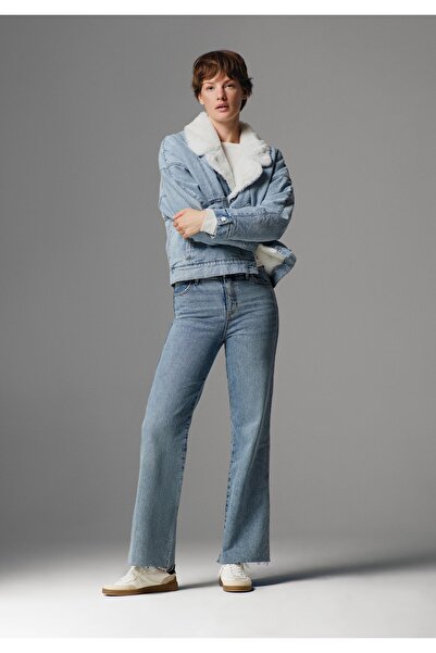 Colin's Regular Fit High Waist Wide Leg Women's Dark Indigo Jean Trousers