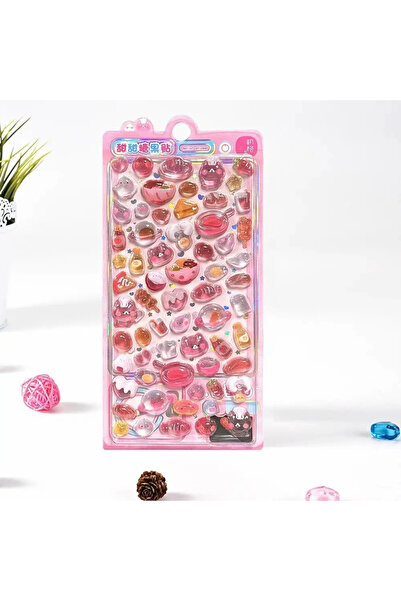 Choice1 Red 1/4pcs Kawaii 3D Relief Drop Dessert and Food Series Sticker Cute...