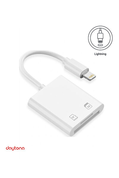 Daytona Nk-1022 Lightning To Sd Card Camera Reader Kablo Iphone Sd Micro Okuy...