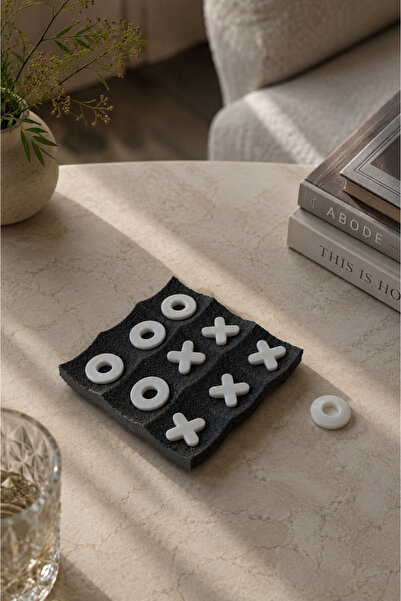 sin istanbul Dokulu Tic Tac Toe (XOX) Dekoratif Masa Oyunu