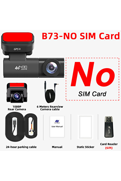 Choice None B73-6M RC-NO SIM Acceo Car Dash Cam 4G LTE Connected Real-Time GP...