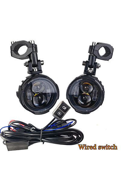 Choice Wired Switch Motorcycle Fog Lights Led Auxiliary Driving Lamp Moto Hea...