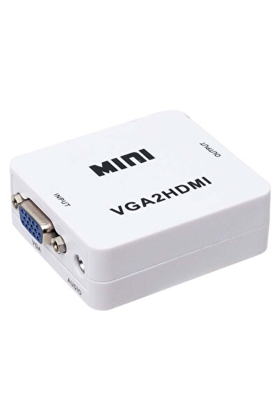 Powermaster PM-18698 VGA To HDMI Ses Girişli Mini Model Dönüştürücü