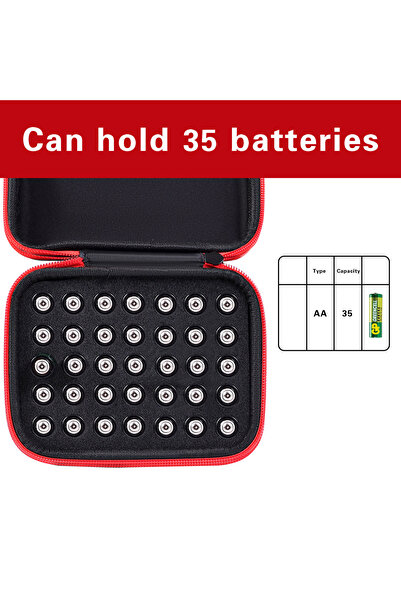 choice2 Holds 35AA Battery Organizer Hard EVA Portable Storage Case Shockproo...