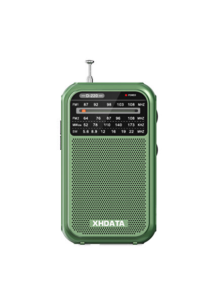 choice2 D-220 Green XHDATA D-220 FM/SW Retro Style Radio 4 Bands Portable DSP...