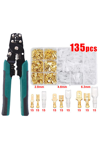 Choice3 135pcs with Tool Wire Crimp Terminals Set 2.8/4.8/6.3mm Copper Male F...