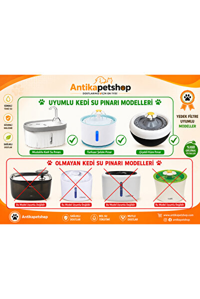 Antikapetshop Aquata - Kedi Köpek Su Pınarı Yedek Filtre 4 adet
