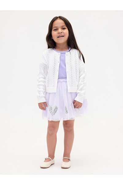 GAP Kız Bebek Lila Tulle & Sequin Heart Etek