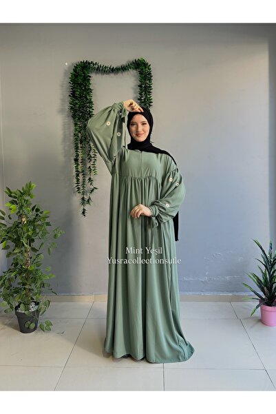 Yüsra Collection فستان ليزا مطرز بالبابونج