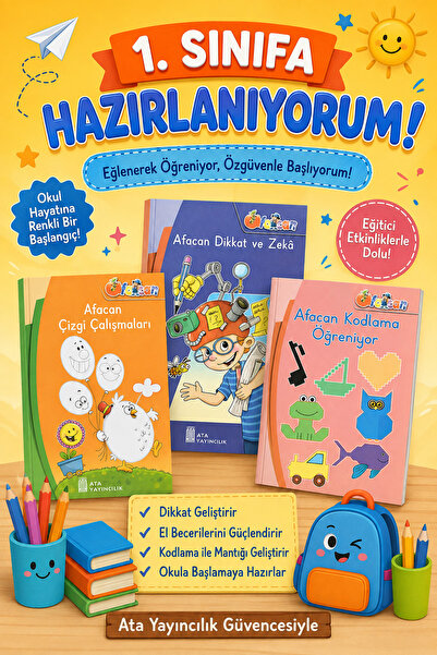 Ata Yayıncılık 1.Sınıfa Hazırlanıyorum(Afacan Çizgi Çalışmaları+Kodlama+Dikka...