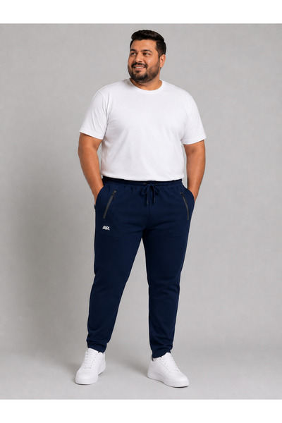 ANNEX Pantaloni de trening pentru bărbați, mărime mare, cu buzunare și talie ...