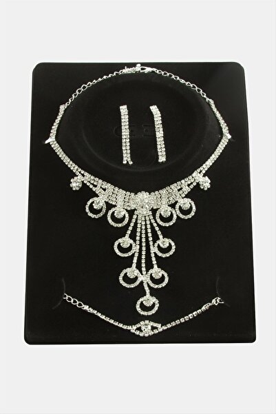 ZERO LAND Muratech Luxury Set with Ring and Stones (230422) Necklace-Silver C...