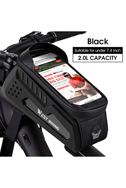 Choice Black WEST BIKING Waterproof Bicycle Bag Cycling Top Tube Front Frame ...