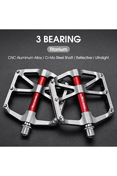 Choice Silver WEST BIKING CNC 3 Bearing Bicycle Pedals Ultralight BMX MTB Roa...