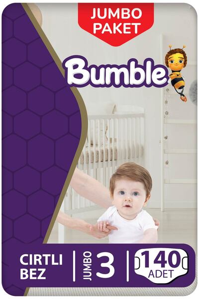 Bumble Size 3 Midi Baby Diapers Jumbo Pack 140 Pieces |   4-9kg