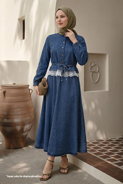 InStyle Blue Denim Suit with Laced Jacket