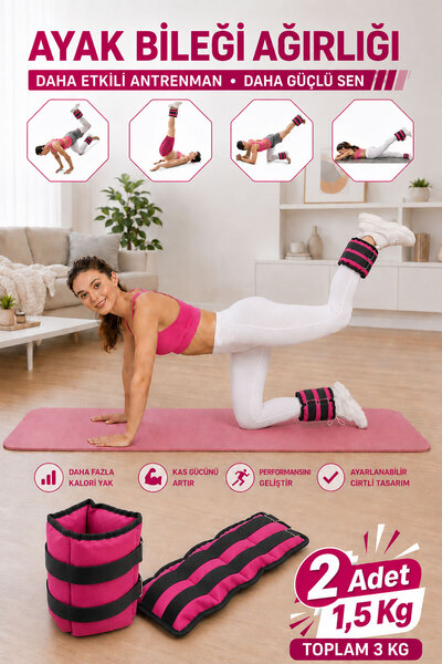 Spor Byfit 1.5 Kg Fuchsia Deluxe Comfort Hand and Foot Weight