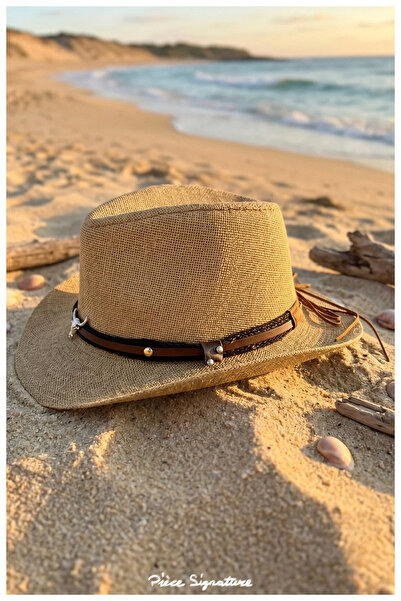 PIECE SIGNATURE 100% Paper, Short Brim Buffalo Straw Fedora Hat with Accessor...