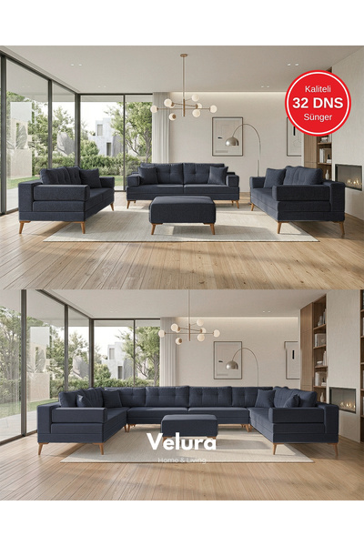 Velura Home & Living Zeri 3+3+3 Yataklı Puzzle Modüler U Köşe Koltuk Takımı &...